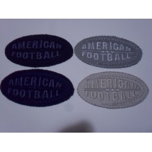 TOPPA PATCH RICAMO TESS. "AMERICAN FOOTBALL" TERMO O DA CUCIRE DIMENS. 6X3,2 CM.