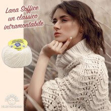 Gomitolo lana soffice tre sfere 50% lana 50% acrilico +- 115 mt. ferri o uncinetto 4/5